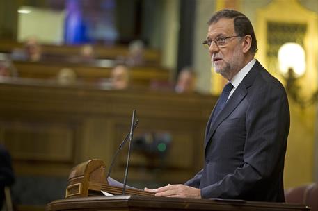 27/10/2016. Mariano Rajoy asiste al debate de investidura. Segunda jornada. El presidente del Gobierno en funciones y candidato a la reelecc...